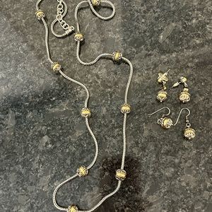 18” Brighton necklace and two pair of matching earrings